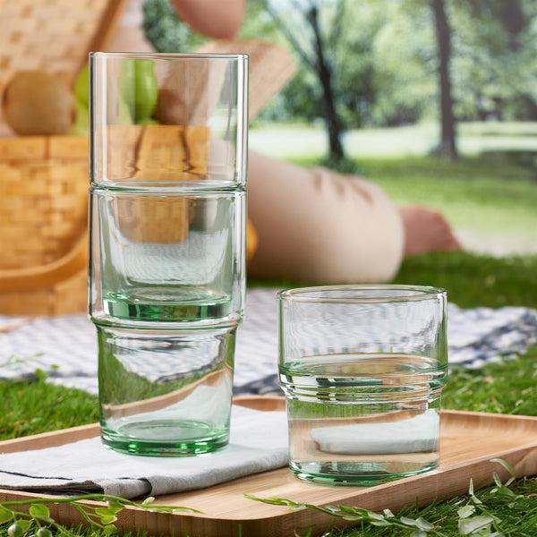 Nicola Spring 300ml Aware Hill Recycled Glass Stacking Tumblers - Green - Pack Of Four