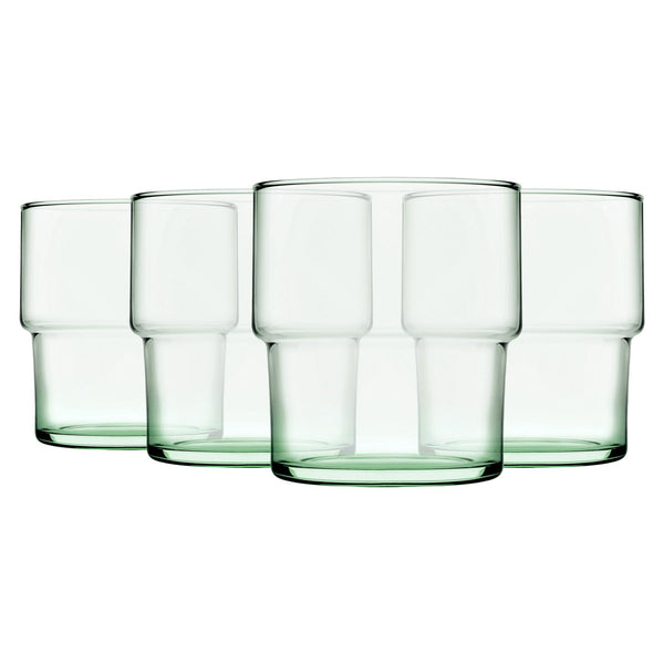 nicola spring 300ml Aware Hill Recycled Glass Stacking Tumblers - Green - Pack of Four