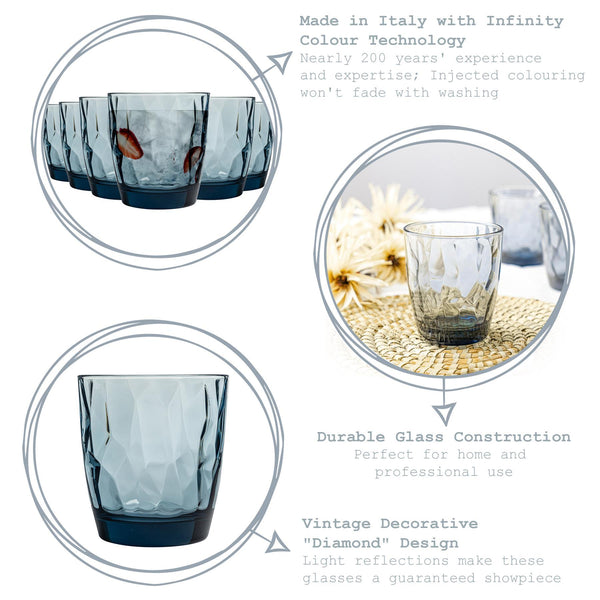 Nicola Spring 300ml Diamond Whisky Glasses - Pack Of Six