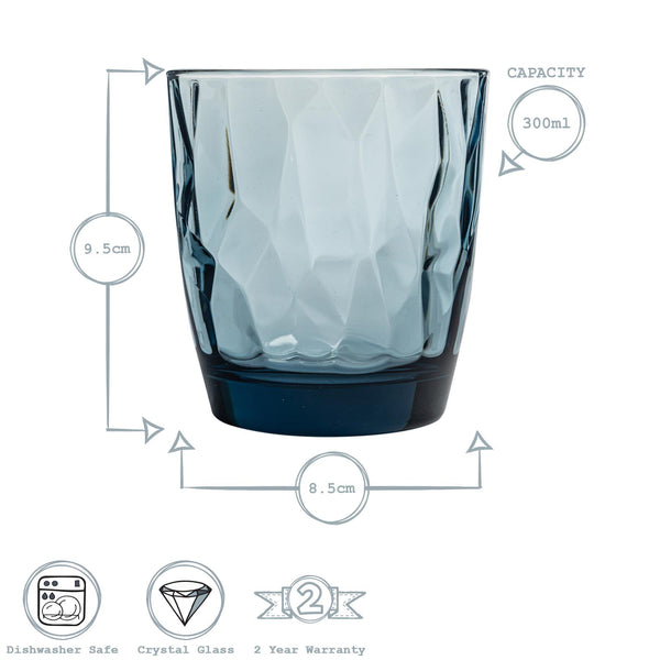 Nicola Spring 300ml Diamond Whisky Glasses - Pack Of Six