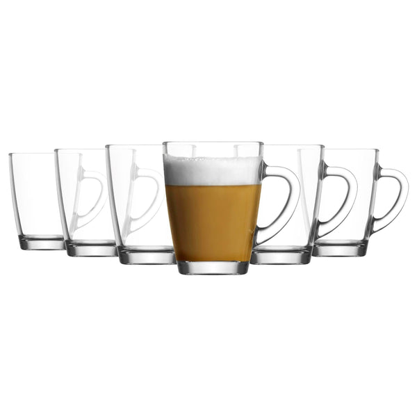 nicola spring 300ml Vega Glass Coffee Mugs - Pack of Six