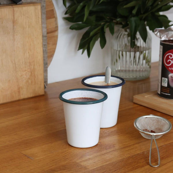 Nicola Spring 300ml White Enamel Tumblers - Pack Of 6