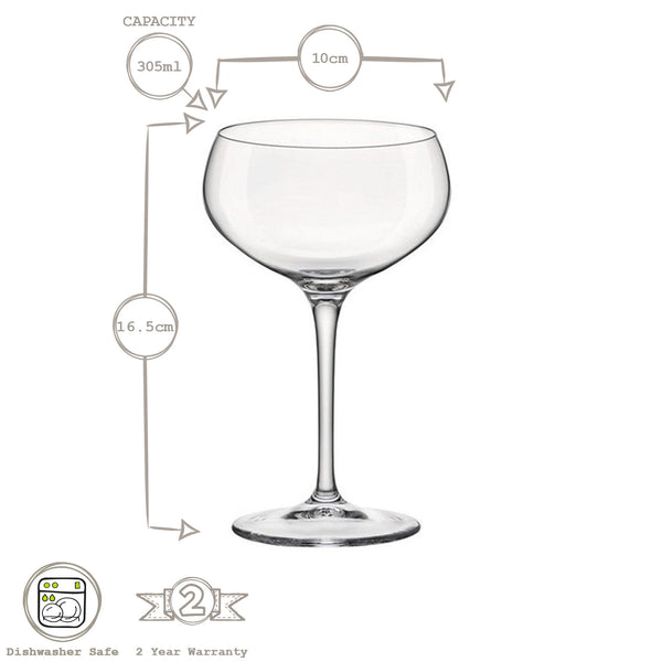 Nicola Spring 305ml Bartender Champagne Saucers - Pack Of Six
