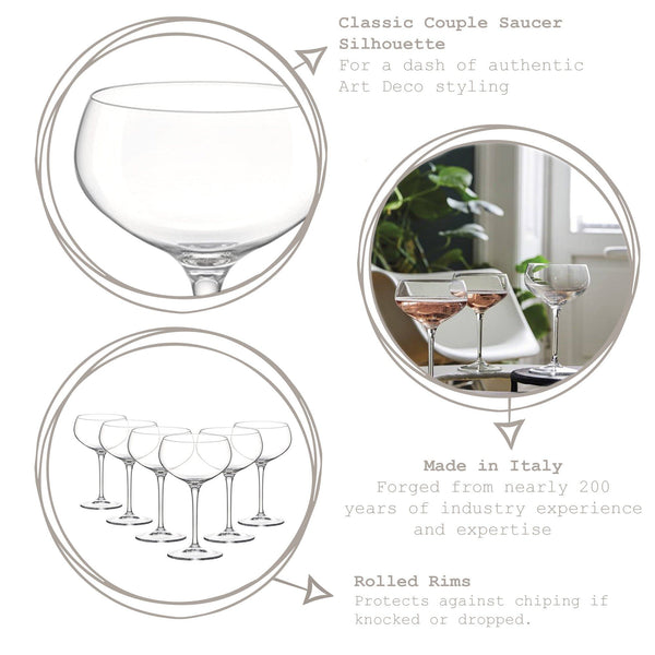Nicola Spring 305ml Bartender Espresso Martini Glasses - Pack Of Six