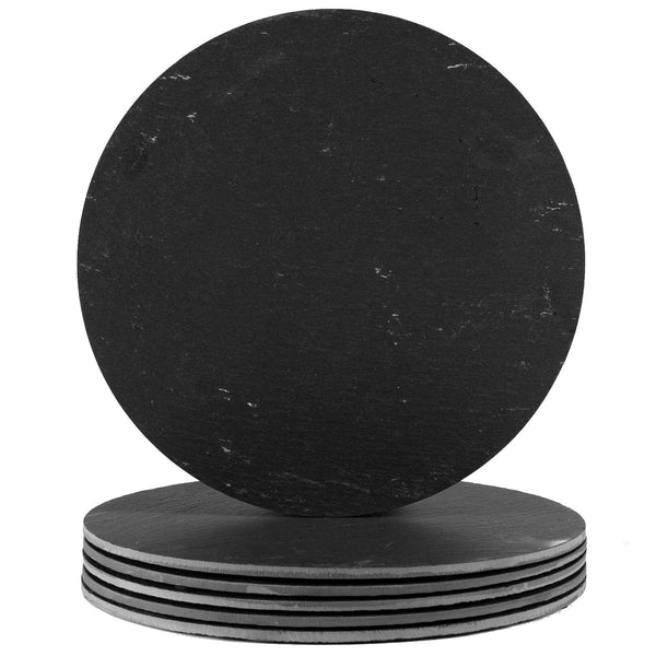 nicola spring 30cm Black Round Linea Slate Placemats - Pack of Six