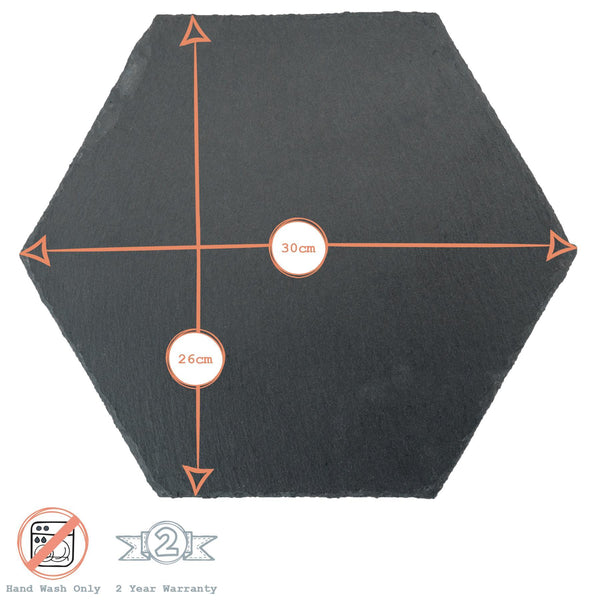 Nicola Spring 30cm Hexagon Slate Placemats - Pack Of Six