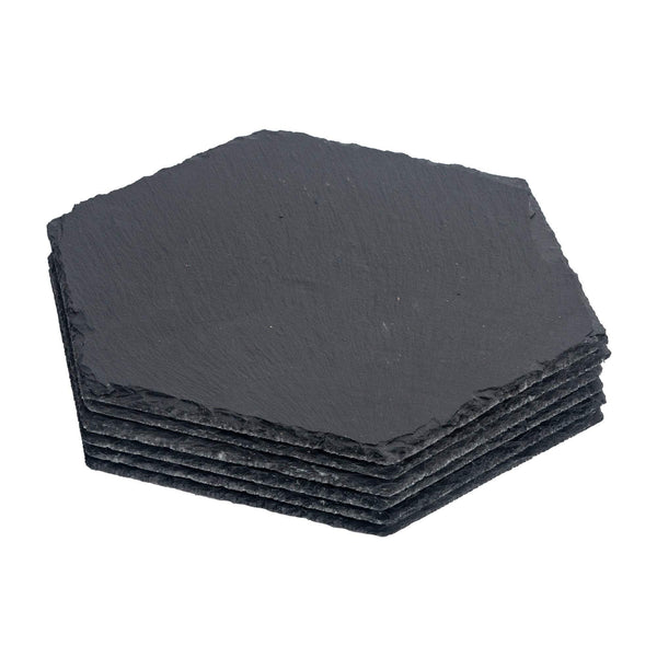 nicola spring 30cm Hexagon Slate Placemats - Pack of Six
