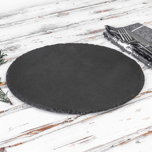 Nicola Spring 30cm Round Slate Placemats - Pack Of Six