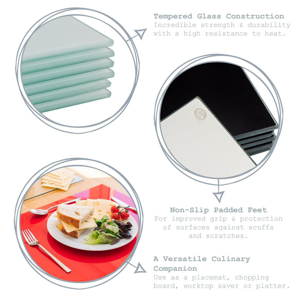 Nicola Spring 30cm X 20cm Glass Placemats - Pack Of Six