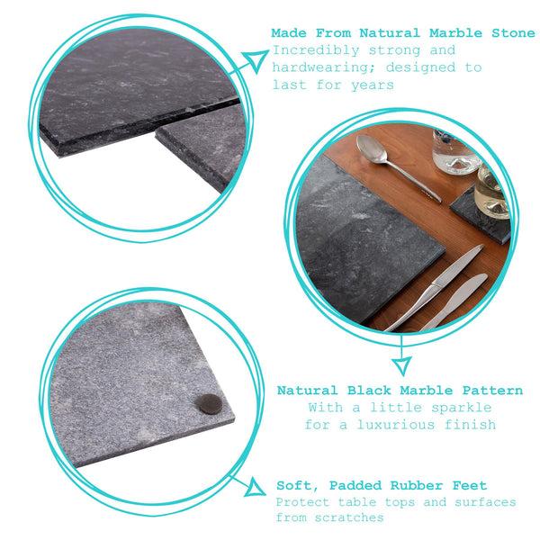 Nicola Spring 30cm X 20cm Rectangle Marble Chopping Board