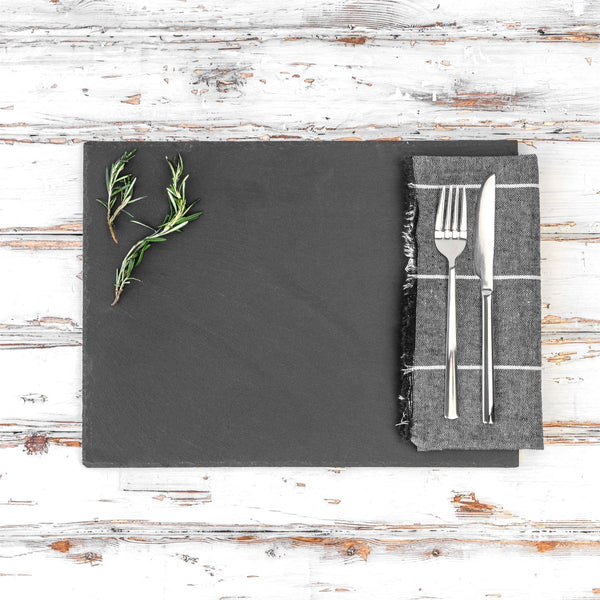 Nicola Spring 30cm X 20cm Rectangle Slate Placemats - Pack Of Six