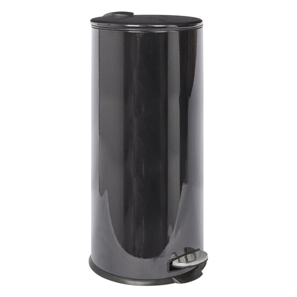 nicola spring 30L Black Round Stainless Steel Kitchen Pedal Bin