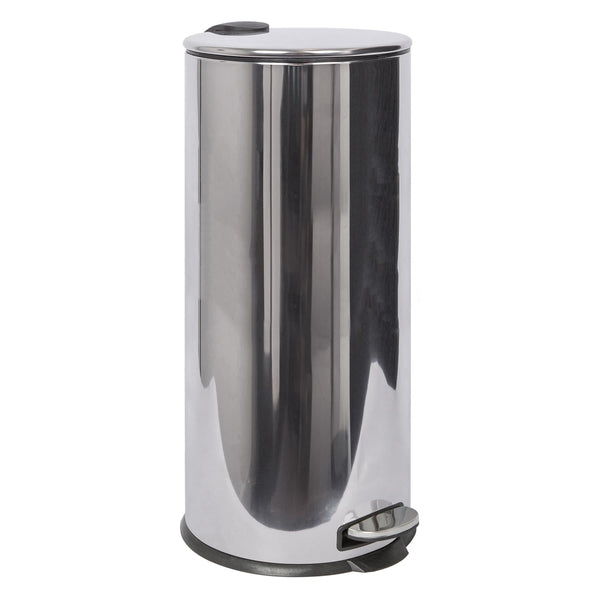 nicola spring 30L Chrome Round Stainless Steel Kitchen Pedal Bin
