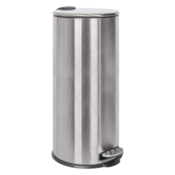 nicola spring 30L Round Brushed Stainless Steel Kitchen Pedal Bin