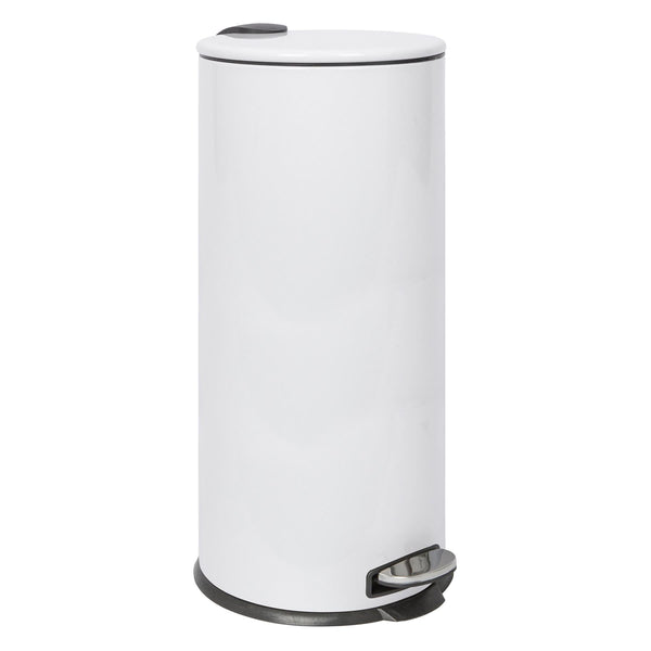nicola spring 30L White Round Stainless Steel Kitchen Pedal Bin