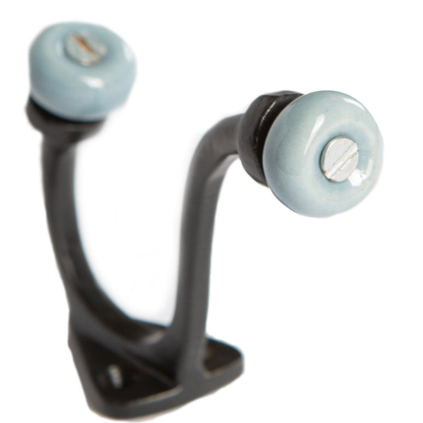 Nicola Spring 30mm X 105mm Grey Ceramic Ball Black Hat & Coat Hook