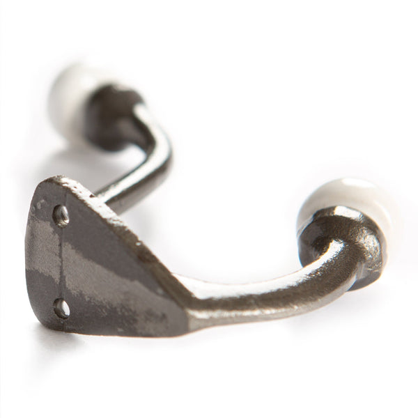 Nicola Spring 30mm X 105mm White Ceramic Ball Raw Hat & Coat Hook