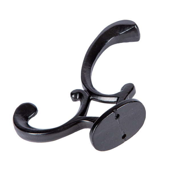 Nicola Spring 30mm X 130mm Black Ornamental Hat & Coat Hook
