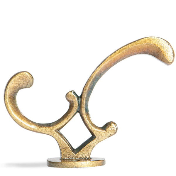 Nicola Spring 30mm X 130mm Brass Ornamental Hat & Coat Hook
