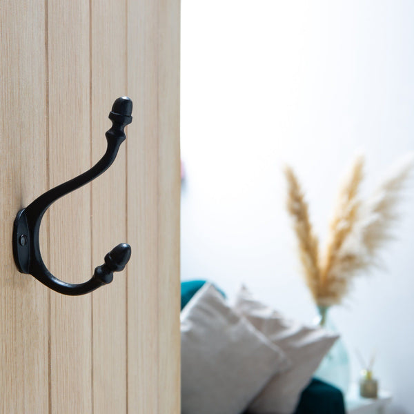 Nicola Spring 30mm X 135mm Black Antique Deco Hat & Coat Hook