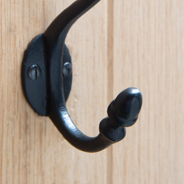 Nicola Spring 30mm X 135mm Black Antique Deco Hat & Coat Hook