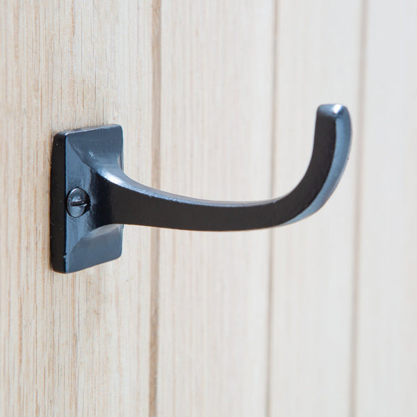 Nicola Spring 30mm X 45mm Black Square Back Curved Hook