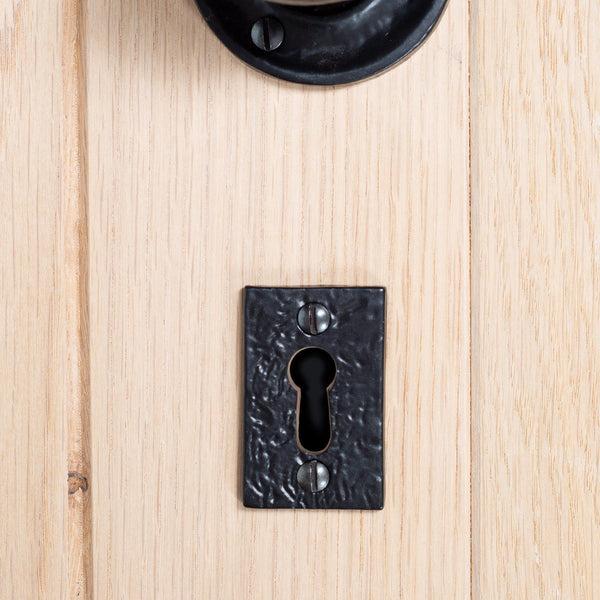 Nicola Spring 30mm X 50mm Black Rectangular Escutcheon Plate