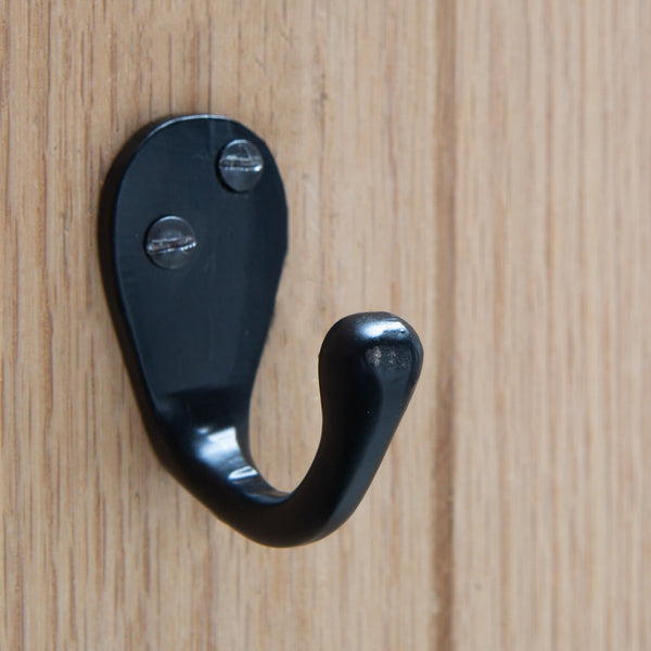 Nicola Spring 30mm X 55mm Black Narrow Single Robe Hook