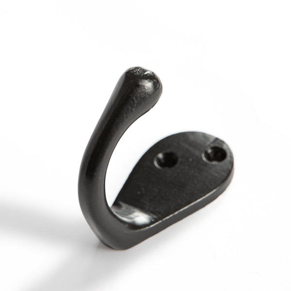 Nicola Spring 30mm X 55mm Black Narrow Single Robe Hook