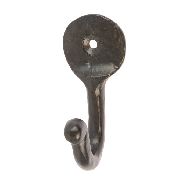 nicola spring 30mm x 65mm Black Hammered Round Plate Single Hook