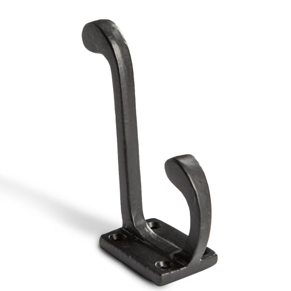 Nicola Spring 30mm X 85mm Black Rectangular Plate Rounded Hat & Coat Hook