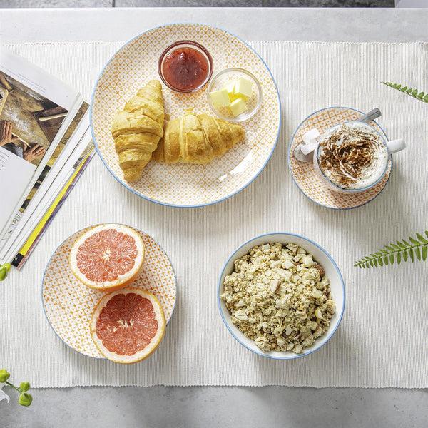 Nicola Spring 30pc Hand-Printed Floral Stoneware Dinner Set