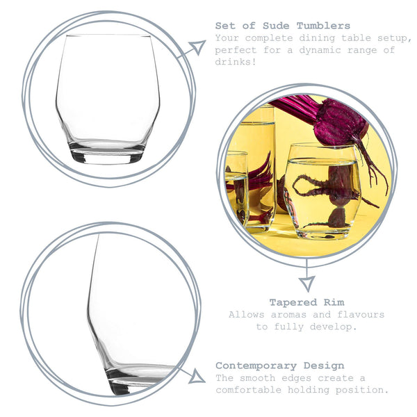 Nicola Spring 315ml Sude Tumbler Glasses - Pack Of Six