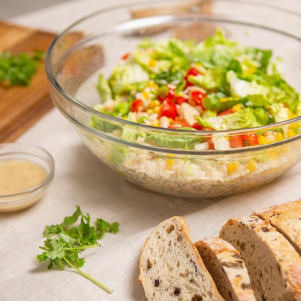 Nicola Spring 31cm Clear Lys Glass Nesting Mixing Bowl