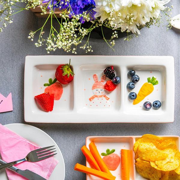 Nicola Spring 31cm White Easter Bunny Dolomite Snack Plate