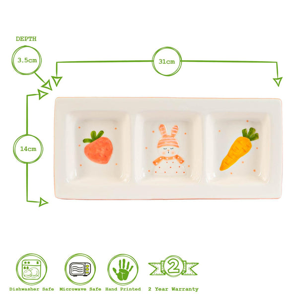 Nicola Spring 31cm White Easter Bunny Dolomite Snack Plate