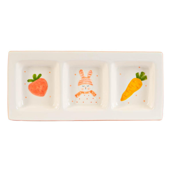 nicola spring 31cm White Easter Bunny Dolomite Snack Plate