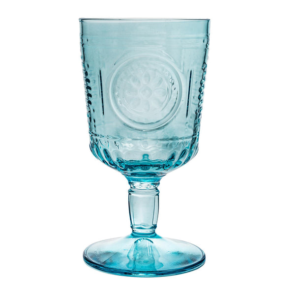 Nicola Spring 320ml Blue Romantic Wine Glasses - Pack Of Four