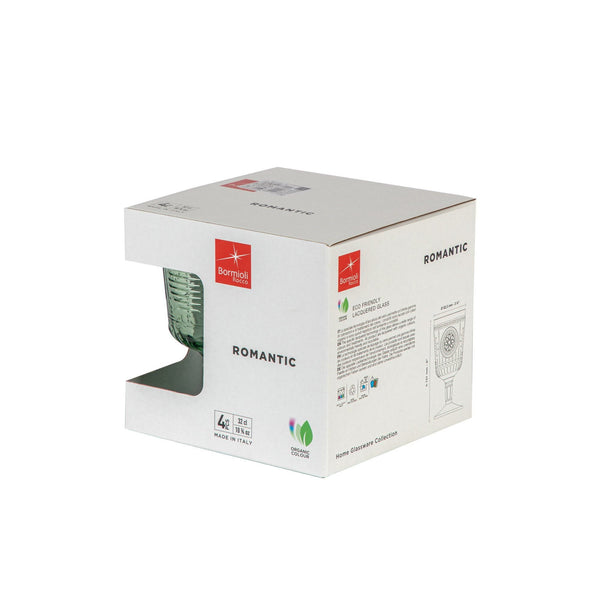Nicola Spring 320ml Green Romantic Wine Glasses - Pack Of Four