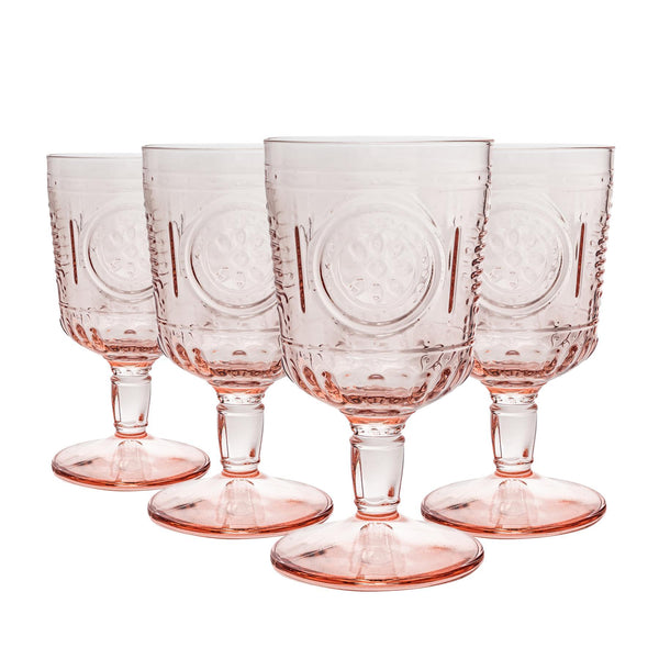 nicola spring 320ml Pink Romantic Wine Glasses - Pack of Four