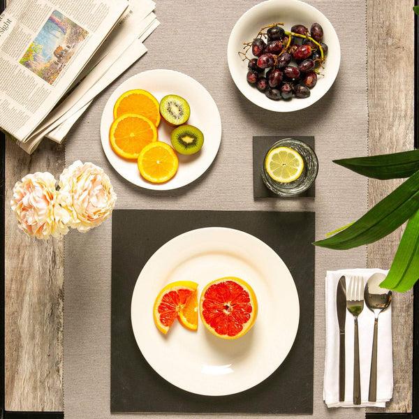 Nicola Spring 33cm Black Square Linea Slate Placemats - Pack Of Six