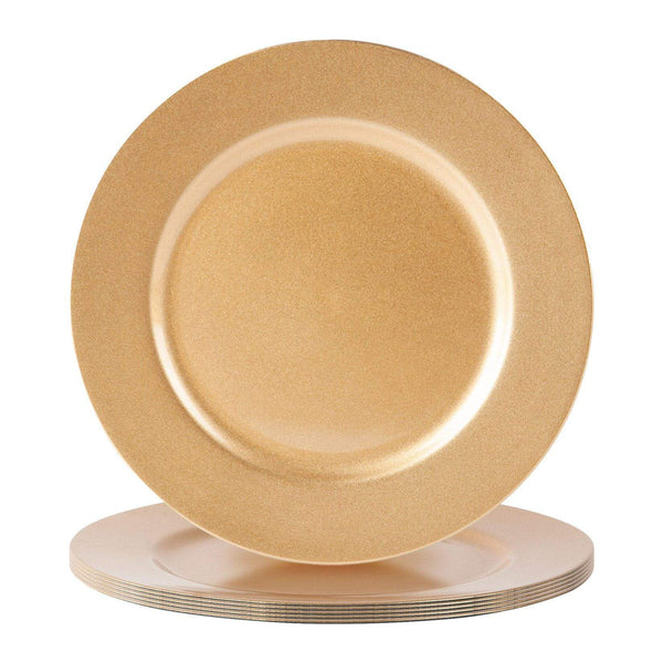nicola spring 33cm Metallic Melamine Charger Plates - Pack of Six