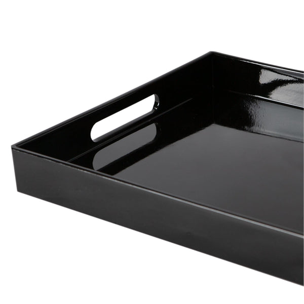 Nicola Spring 34.5cm X 25cm Black Rectangle Lacquer Tray