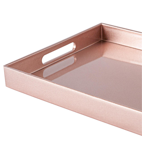 Nicola Spring 34.5cm X 25cm Rose Gold Rectangle Lacquer Tray