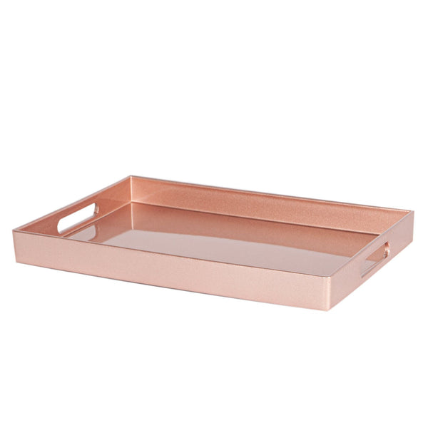 nicola spring 34.5cm x 25cm Rose Gold Rectangle Lacquer Tray