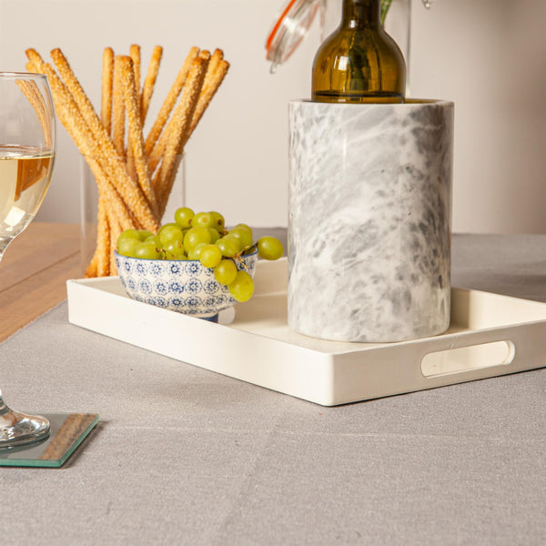 Nicola Spring 34.5cm X 25cm White Rectangle Lacquer Tray