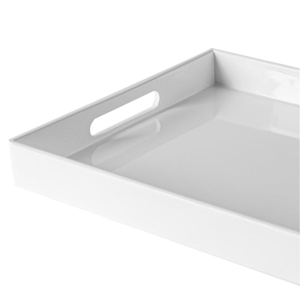 Nicola Spring 34.5cm X 25cm White Rectangle Lacquer Tray