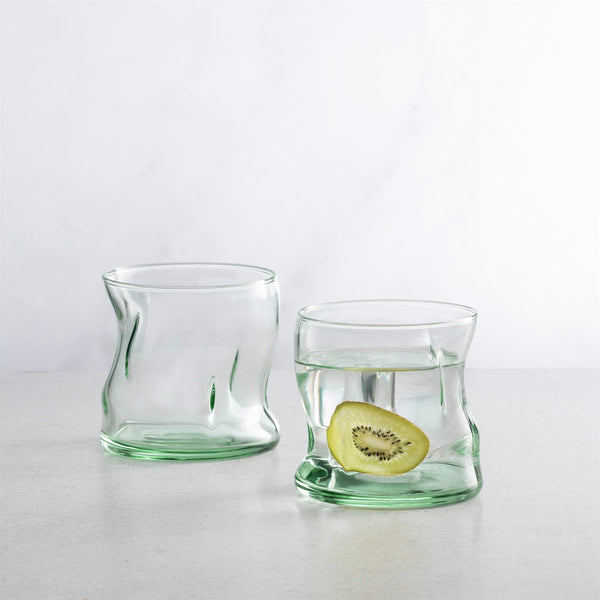 Nicola Spring 340ml Aware Amorf Recycled Glass Tumblers - Green - Pack Of Four
