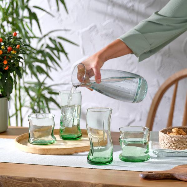 Nicola Spring 340ml Aware Amorf Recycled Glass Tumblers - Green - Pack Of Four