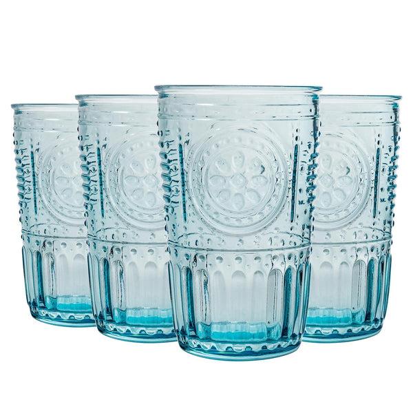 nicola spring 340ml Blue Romantic Highball Glasses - Pack of Four